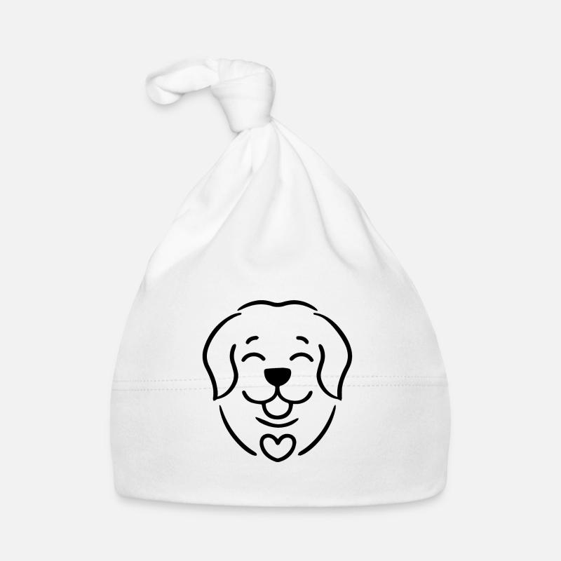 Chien Golden Retriever - Bonnet bio Bébé - blanc