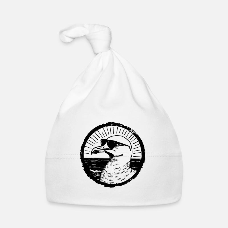 Möwe - Baby Bio-Mütze - Weiß