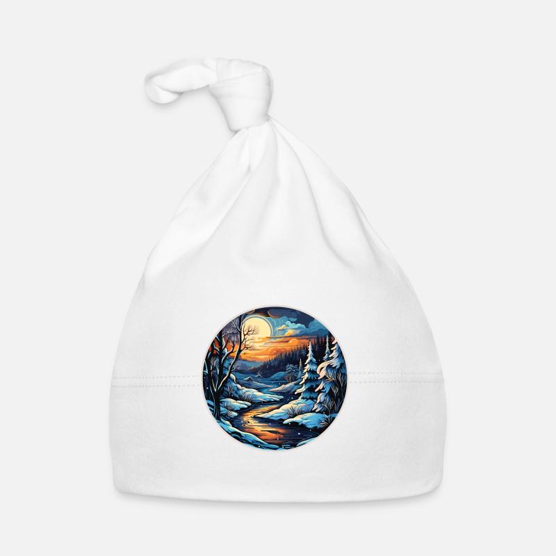 Winterlandschaft Baby Bio-Mütze