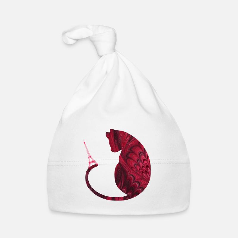 katze mit eiffelturm e 68 Baby Bio-Mütze