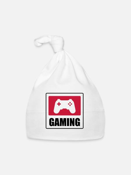 Gaming - Gamer - Baby Bio-Mütze - Weiß - Vorne