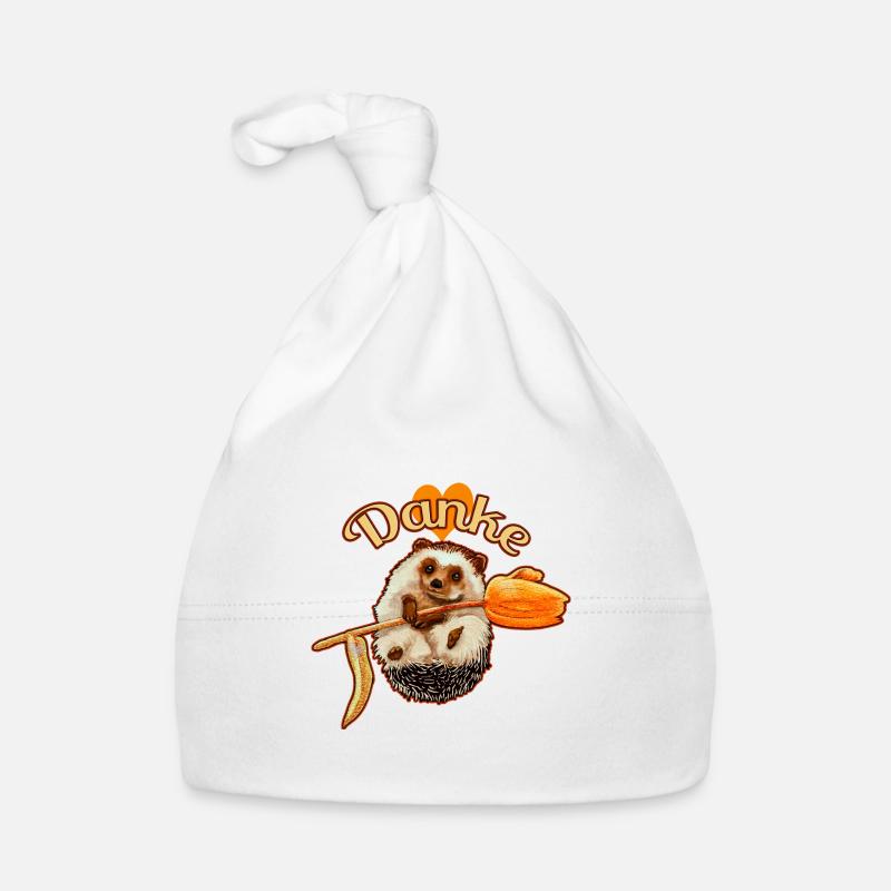 Mignon hérisson avec message de remerciement Bonnet bio Bébé