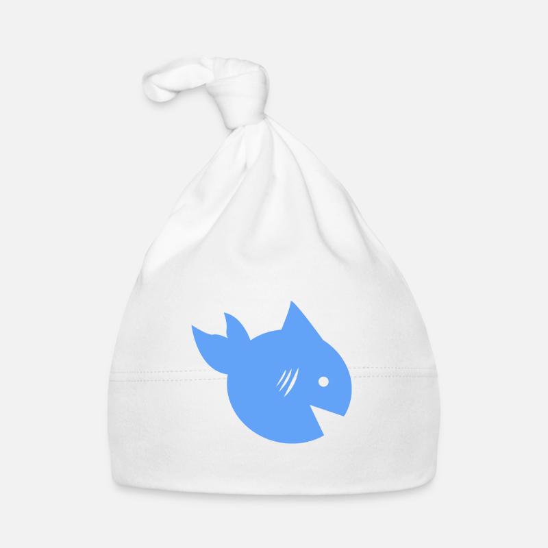 Mignon Shark Illustration Design minimalisme - Bonnet bio Bébé - blanc