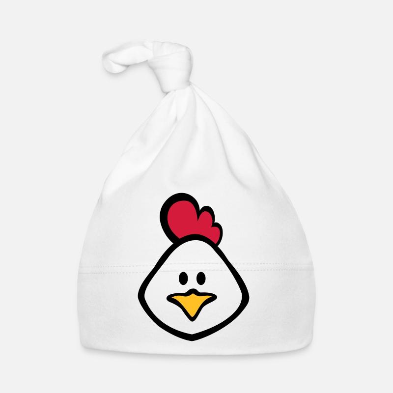 poule 3c - Bonnet bio Bébé - blanc