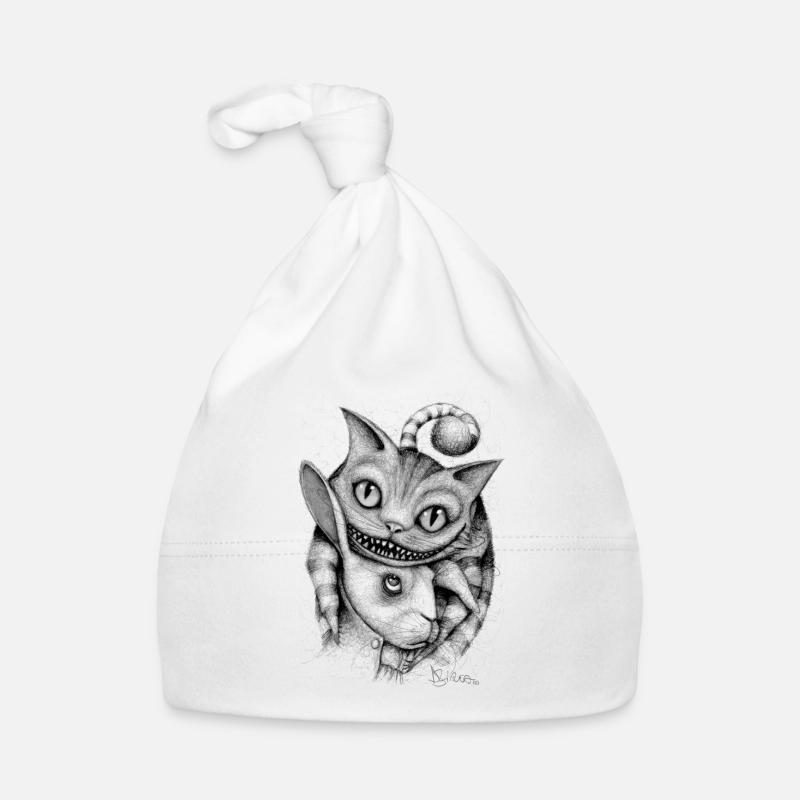 Sorcière et Bianconiglio - Bonnet bio Bébé - blanc