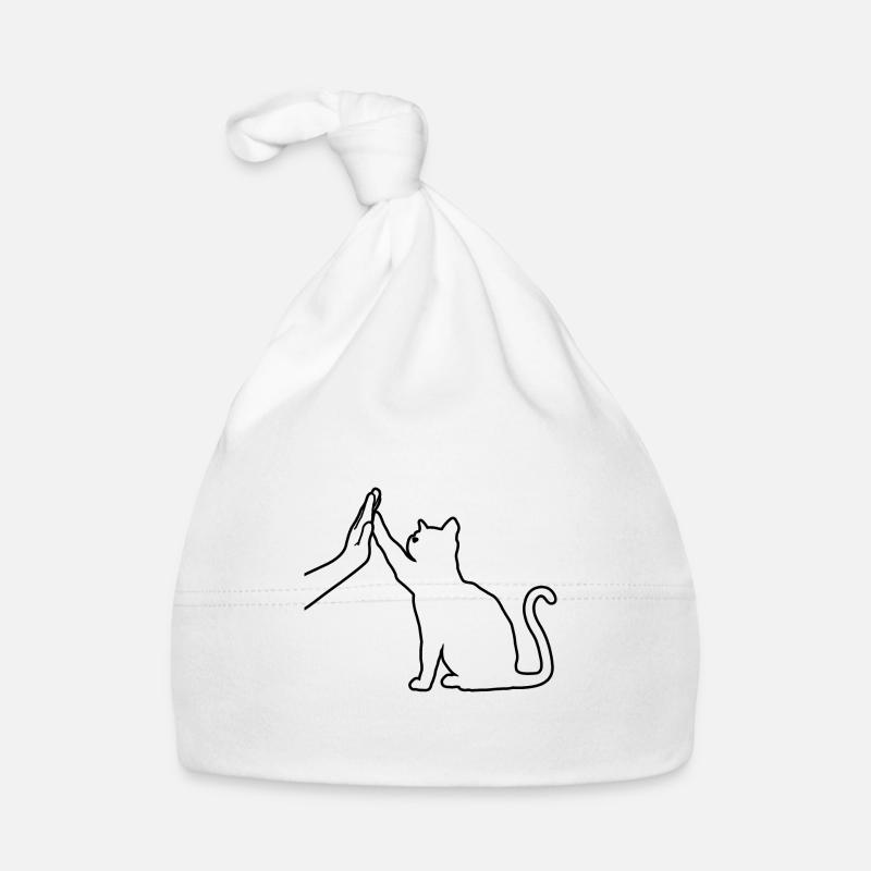 Silhouette Cat Graphic Drôle High Five Propriétaire de chat Bonnet bio Bébé