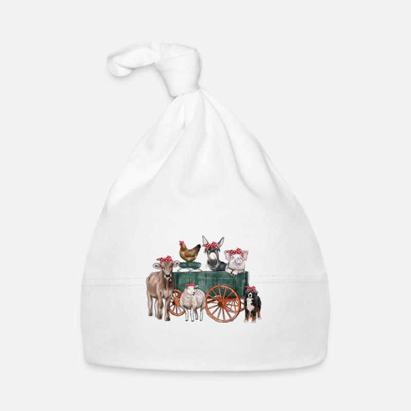 Animaux de ferme Wagon Bonnet bio Bébé