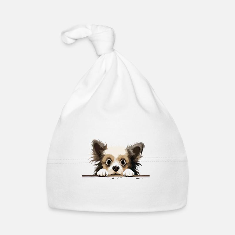 Chiot Coup d’œil Mignon Adorable Drôle Animal Dessin animé Bonnet bio Bébé