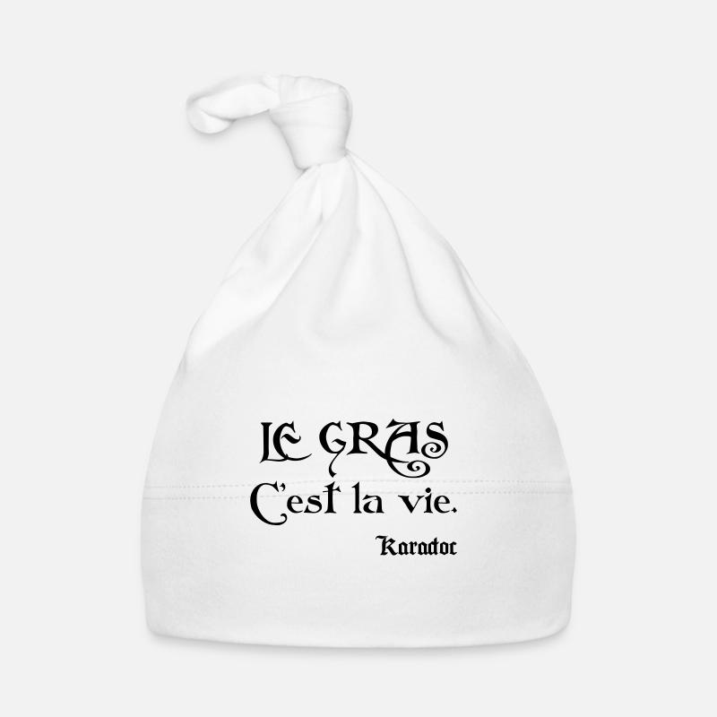 Le gras c'est la vie. Karadoc - Bonnet bio Bébé - blanc