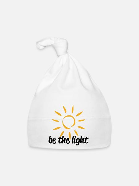be the ligh - Organic Baby Cap - white - Front