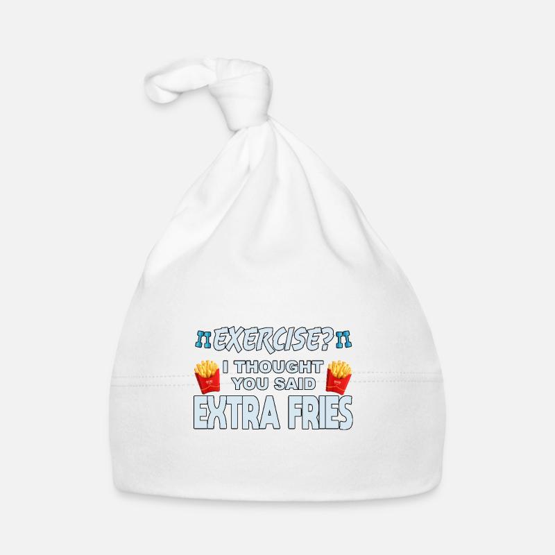 Excercise i thought you said extra fries Organic Baby Cap