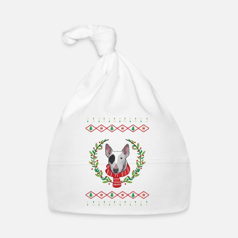 Cadeau de pull de Noël laid Bull Terrier Bonnet bio Bébé