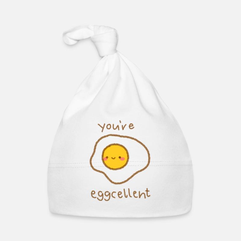 you're eggcellent - Organic Baby Cap - white
