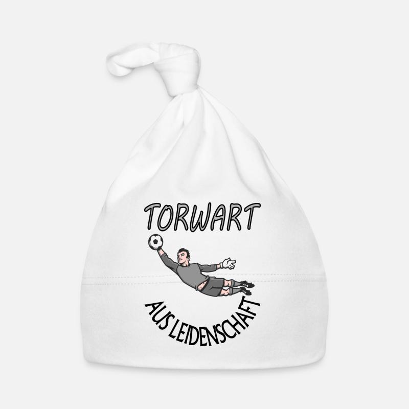 Ich bin Torwart aus Leidenschaft Torhüter Geschenk - Baby Bio-Mütze - Weiß