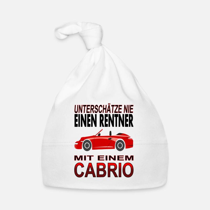 Rentner mit Cabrio Cabriolet-Fahrer Geschenkidee Baby Bio-Mütze