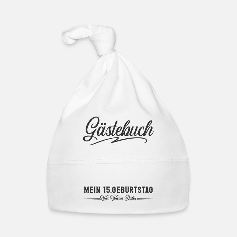 15. Geburtstag Gästebuch Baby Bio-Mütze