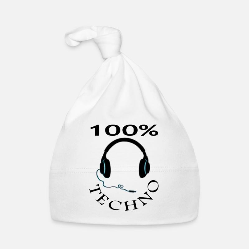 100% Techno Fan Techno music Music School Gift Organic Baby Cap