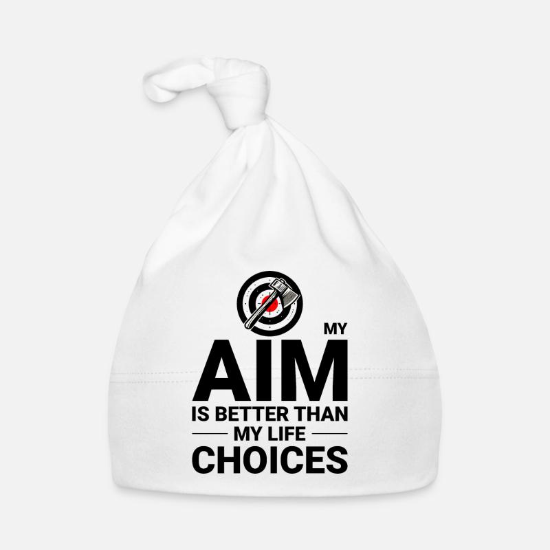 Axe Throwing Aim vs Life Choices Axe Thrower Funny Organic Baby Cap