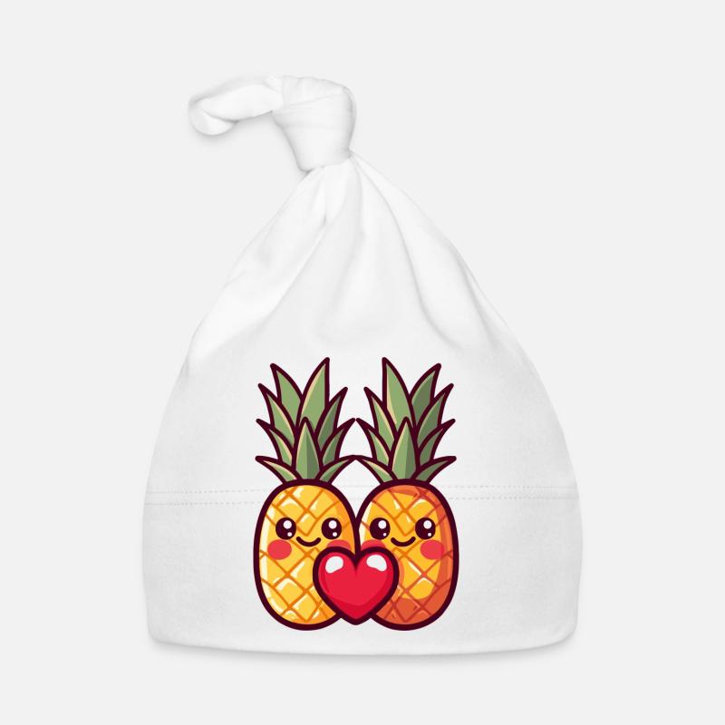 Ananas Paar Liebe Herz Valentinstag Baby Bio-Mütze