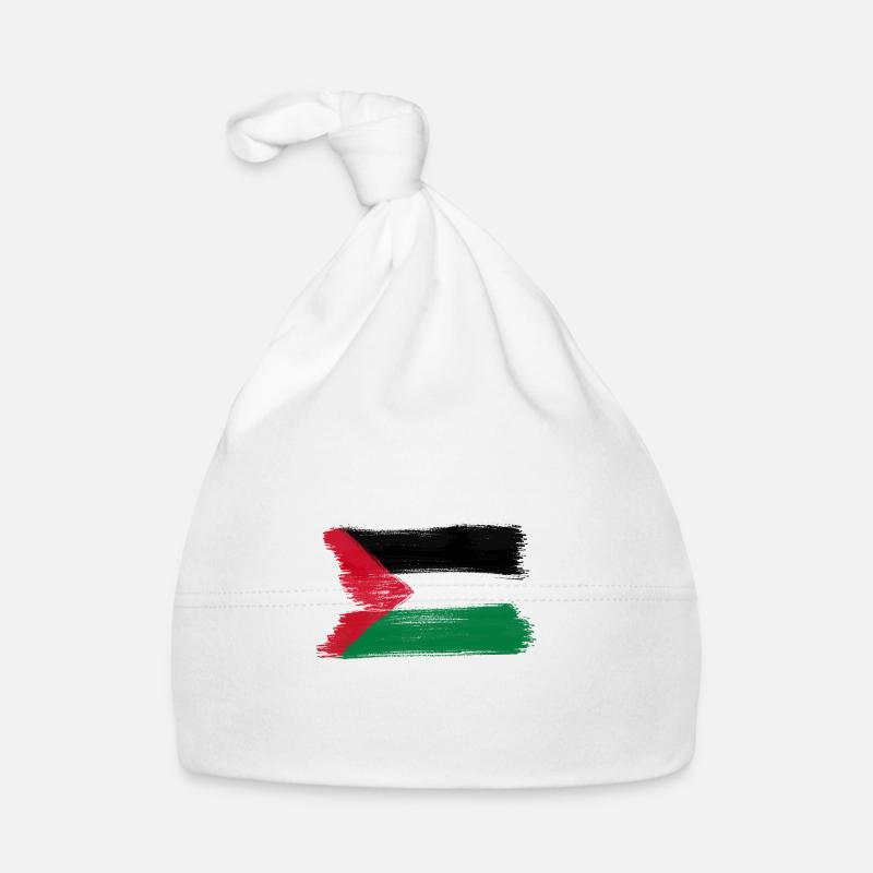 Drapeau palestinien - Bonnet bio Bébé - blanc