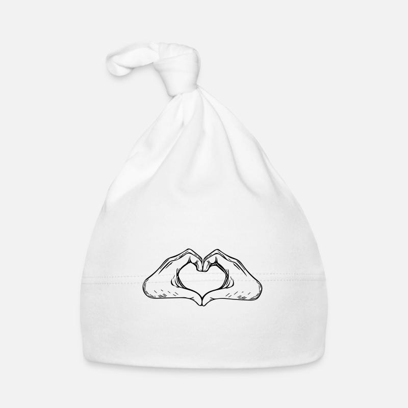 Hand und Herz Vector Baby Bio-Mütze