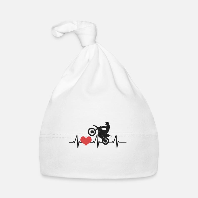 Motorrad Herzschlag Sportlich Geschenk Baby Bio-Mütze