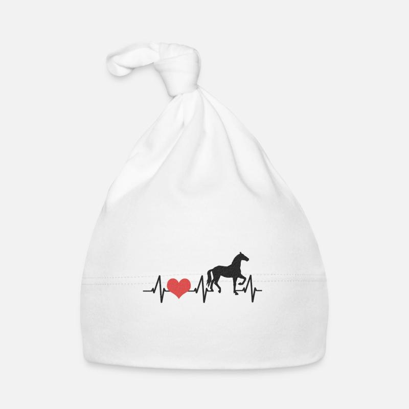 Herzschlag Pferd Pferde Reiten Reitsport Geschenk Baby Bio-Mütze