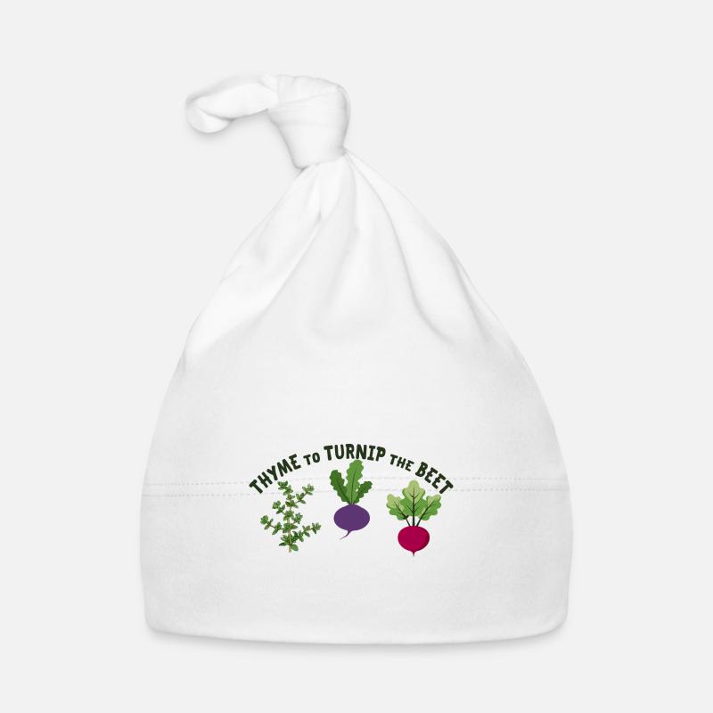 Thyme To Turnip The Beet Funny Vegetable Motif Organic Baby Cap
