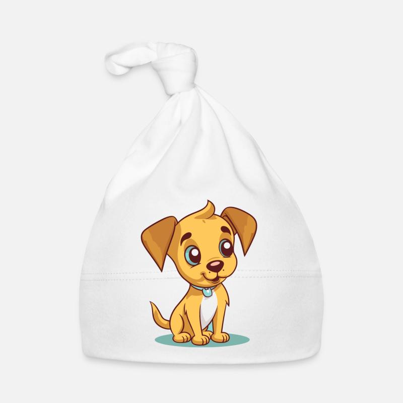 Conception de chien mignon pour les propriétaires de chiens - Bonnet bio Bébé - blanc
