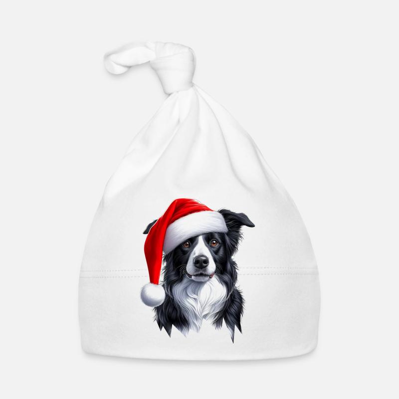 Border Collie Weihnachtsmann Baby Bio-Mütze