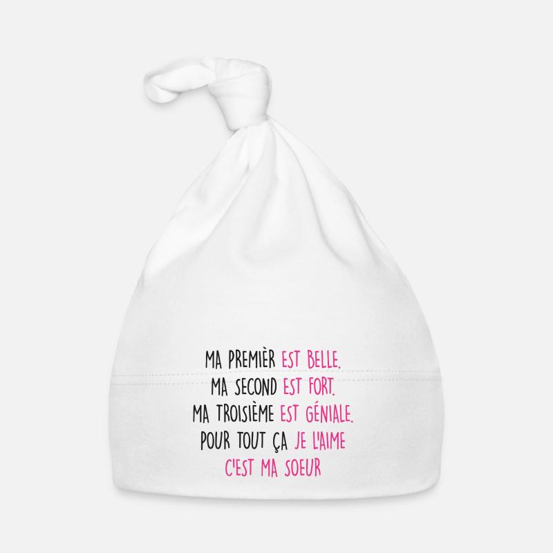 Ma SOEUR est belle Bonnet bio Bébé