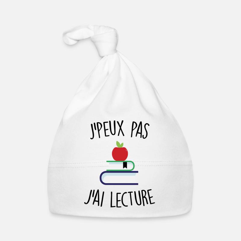 J'peux pas j'ai lecture - Bonnet bio Bébé - blanc
