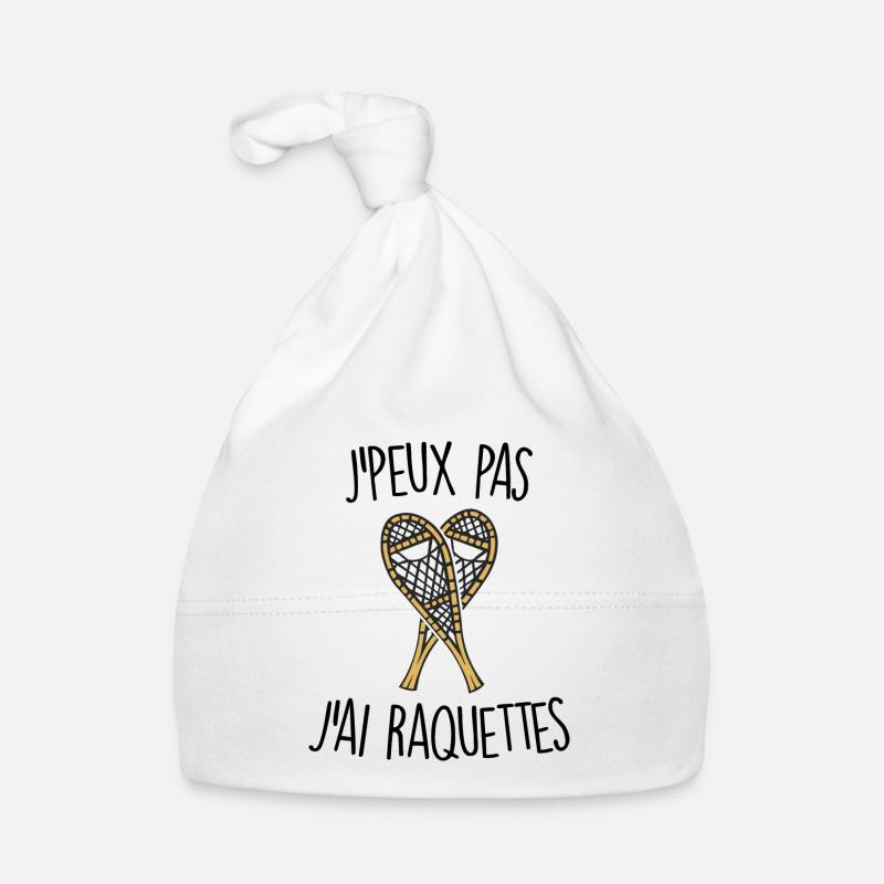 Je suis une raquettes - Bonnet bio Bébé - blanc