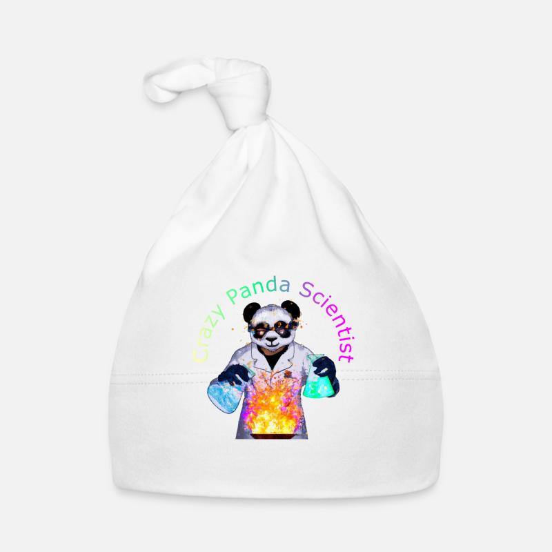 Crazy Panda Scientist - Bonnet bio Bébé - blanc