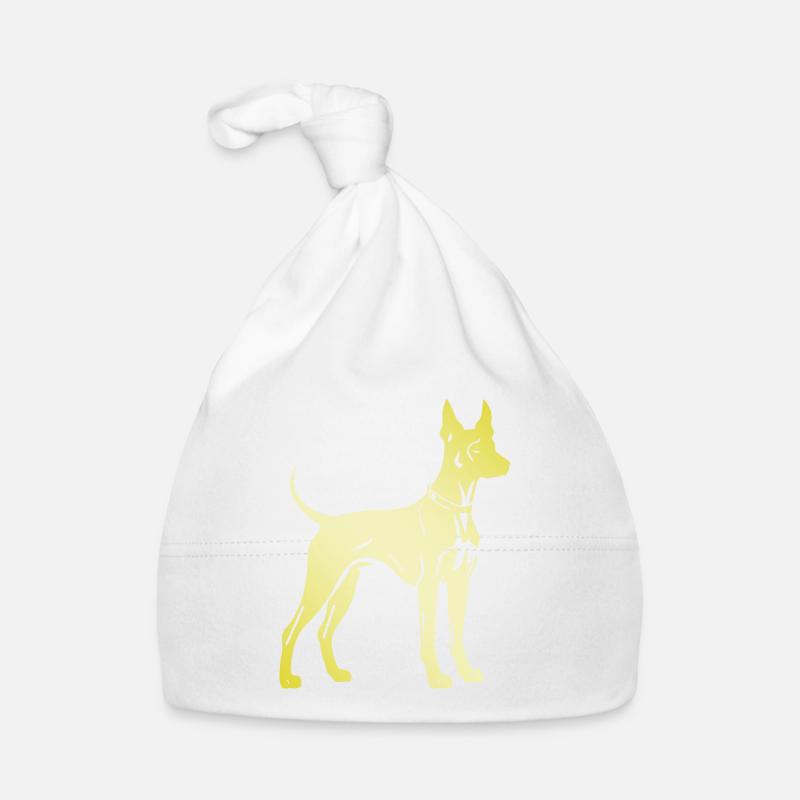 Silhouette de chien doberman Bonnet bio Bébé