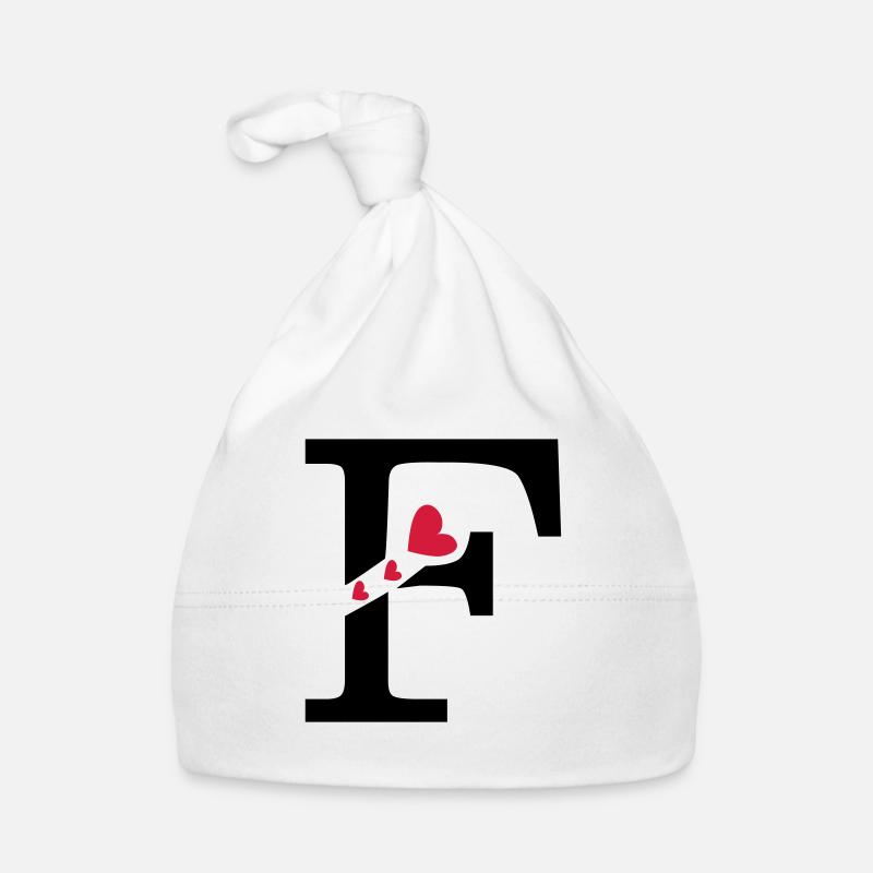 Capital letter F with hearts Organic Baby Cap