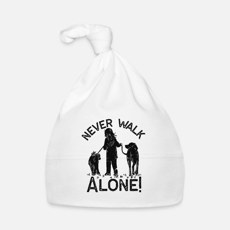 Chiens / Chiens - Never walk alone - Bonnet bio Bébé - blanc