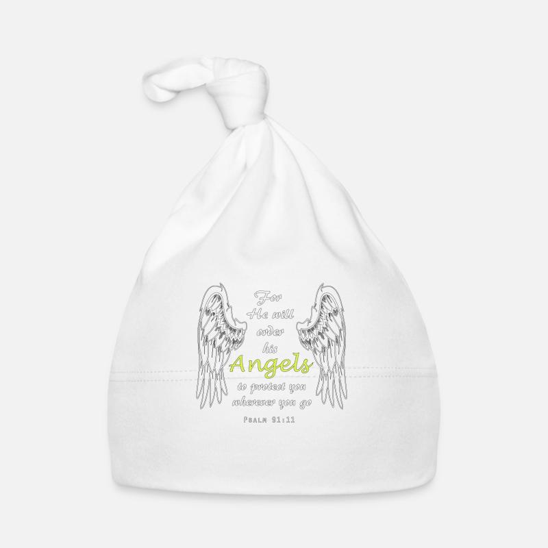 Psaume 91:11, Jésus, Dieu, cadeau des anges Bonnet bio Bébé
