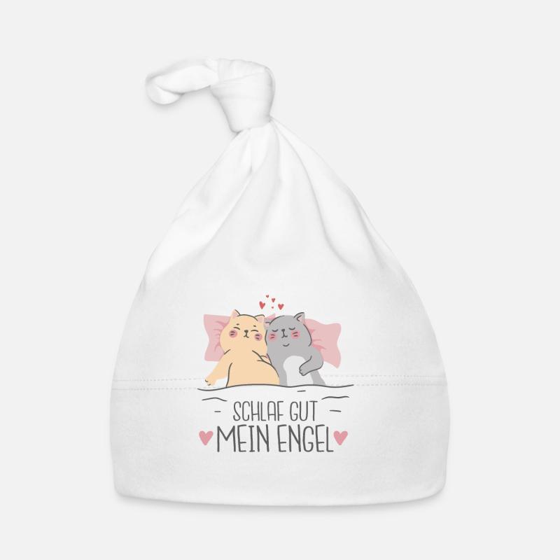 Schlaf gut mein Engel schlafende Katze Baby Bio-Mütze