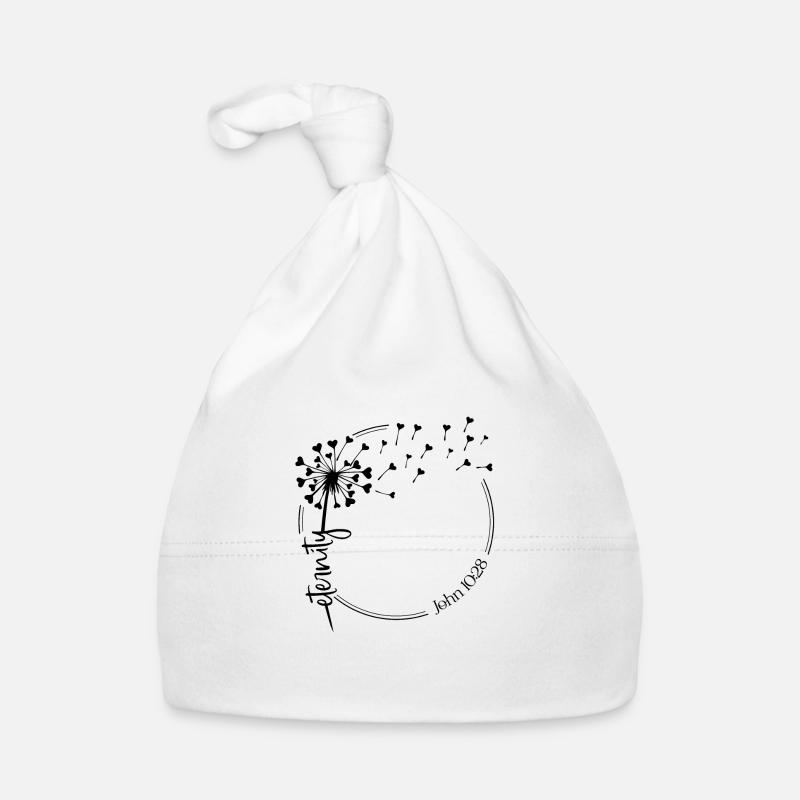 Christian Dandelion design eternity John 10:28 Organic Baby Cap