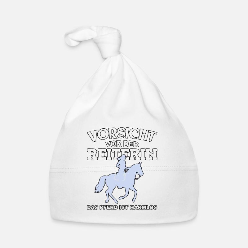 Vorsicht vor der Reiterin, das Pferd ist harmlos Baby Bio-Mütze