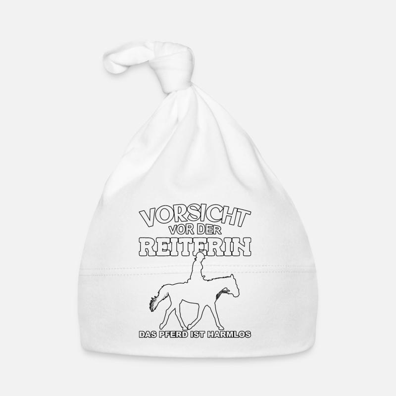 Vorsicht vor der Reiterin, das Pferd ist harmlos Baby Bio-Mütze