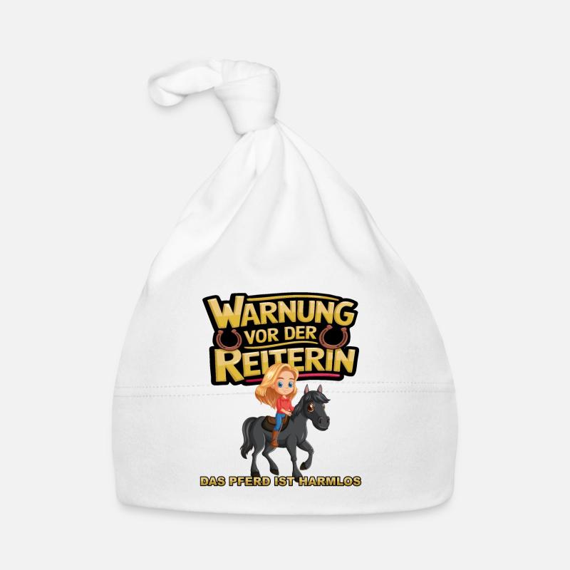 Vorsicht vor der Reiterin, das Pferd ist harmlos Baby Bio-Mütze