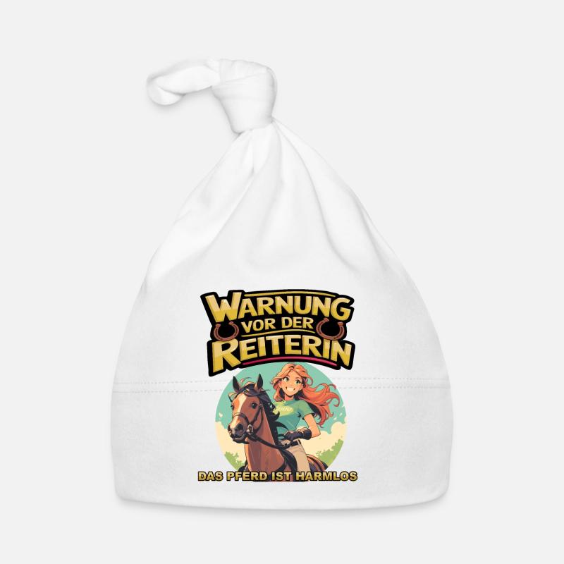 Vorsicht vor der Reiterin, das Pferd ist harmlos Baby Bio-Mütze