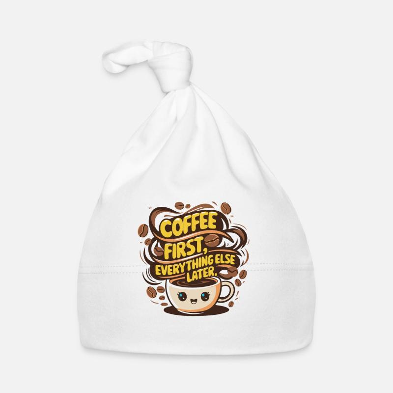 First coffee, then everything else Baby Bio-Mütze