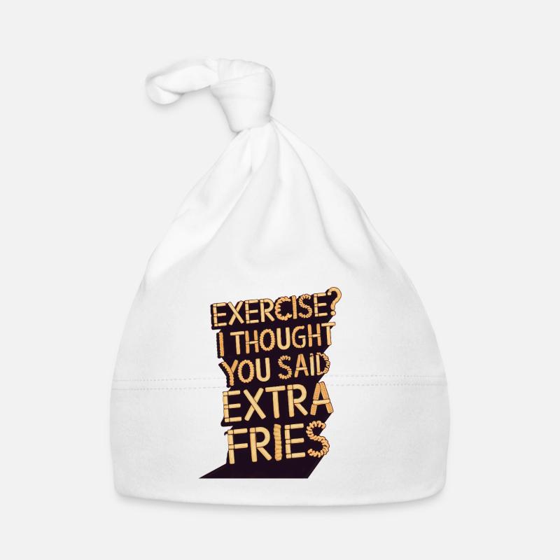 Excercise i thought you said extra fries Organic Baby Cap