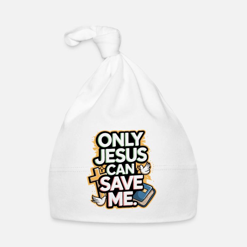Only Jesus can save me christliches Design Baby Bio-Mütze