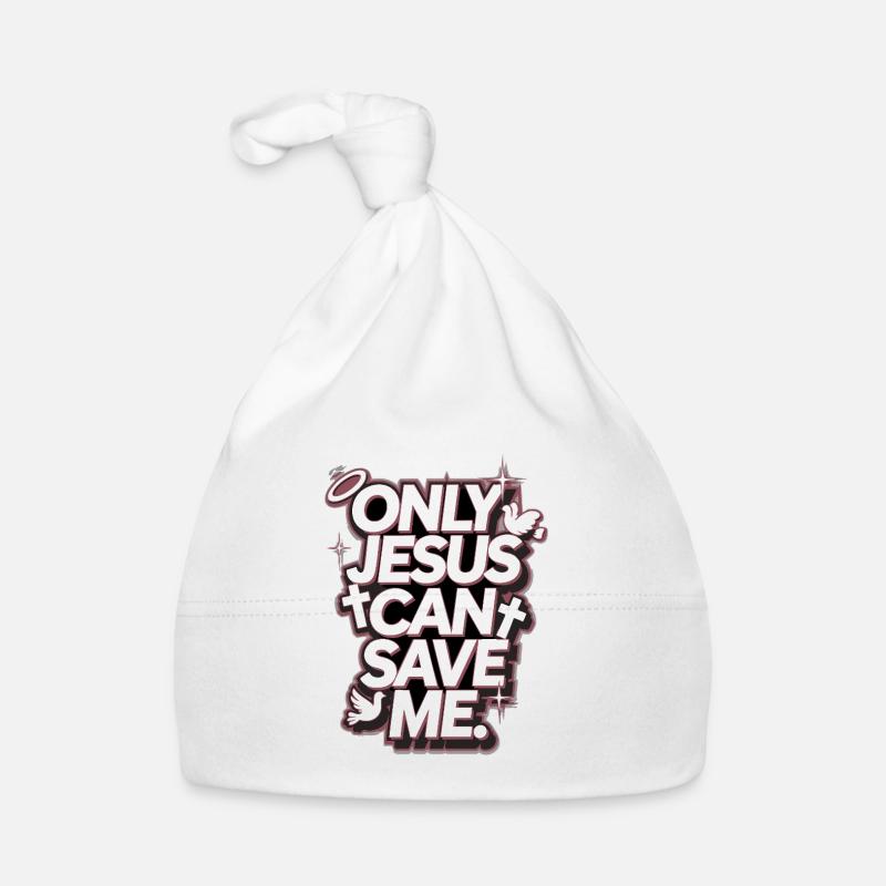 Only Jesus can save me christliches Design Baby Bio-Mütze