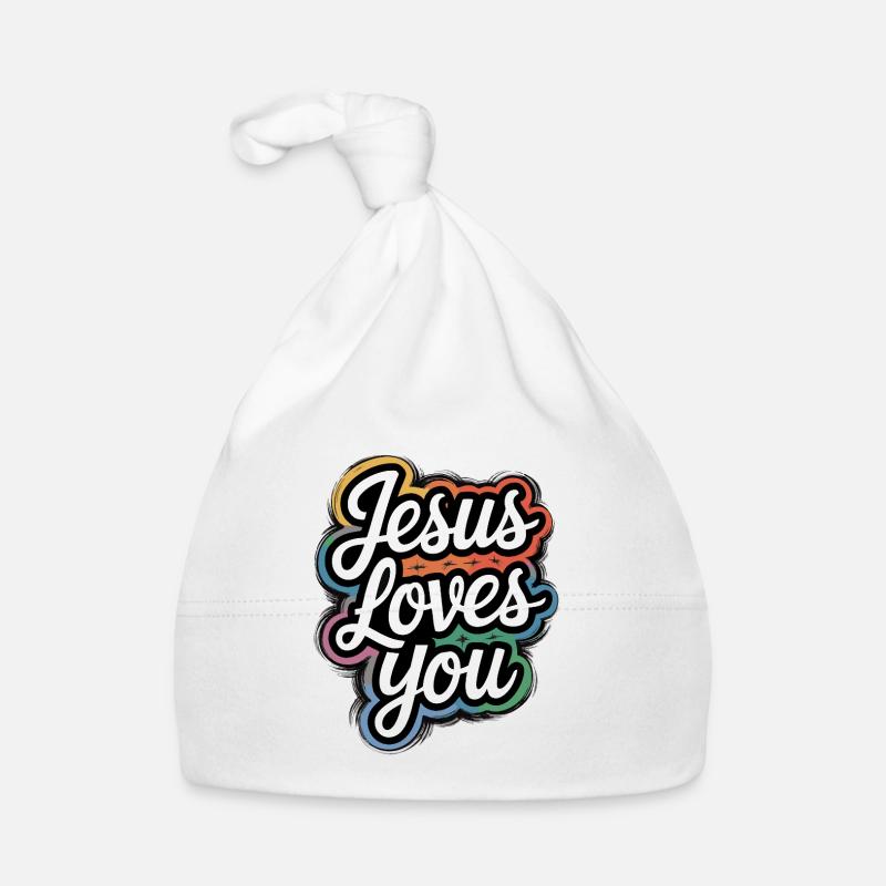Jesus loves you - Gott liebt Dich! Baby Bio-Mütze