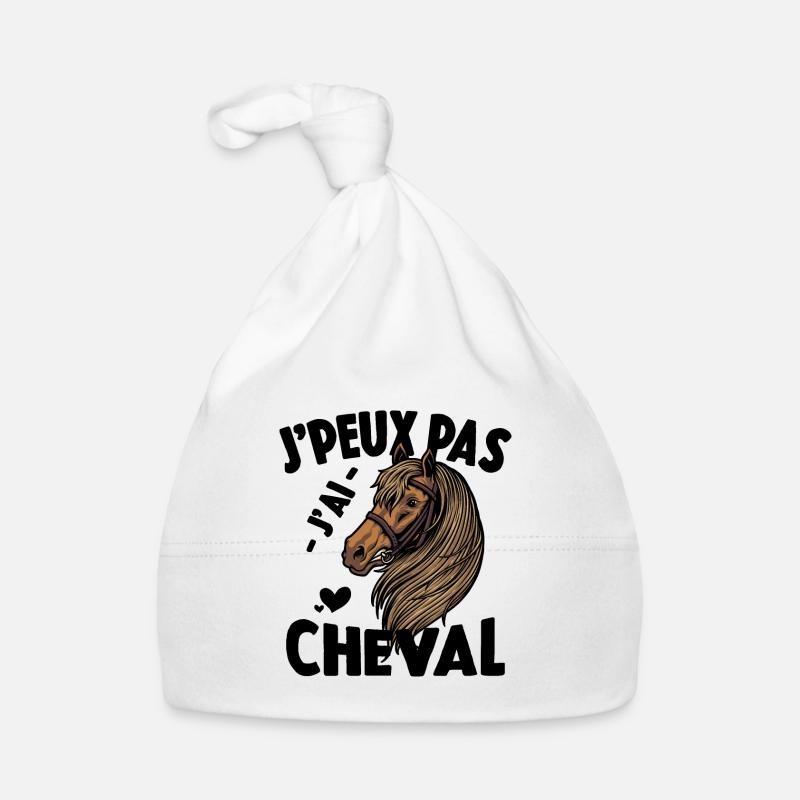 Je Peux Pas Cheval Équitation Cavalier Cavalière Bonnet bio Bébé